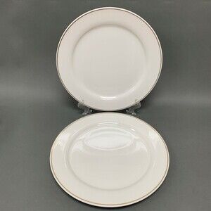 Villeroy & Boch Luxembourg Adriana 0143 White Gold Dinner Plates 11 3/8 Lot of 2